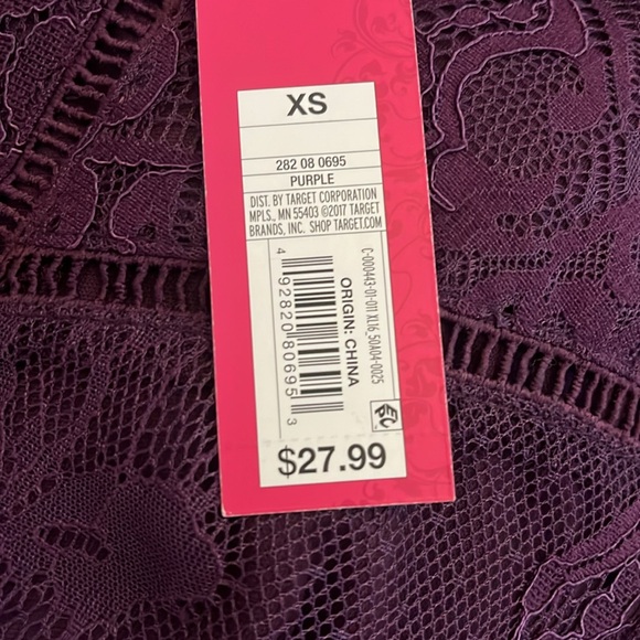 purple lace dress with side cut outs - Picture 6 of 6